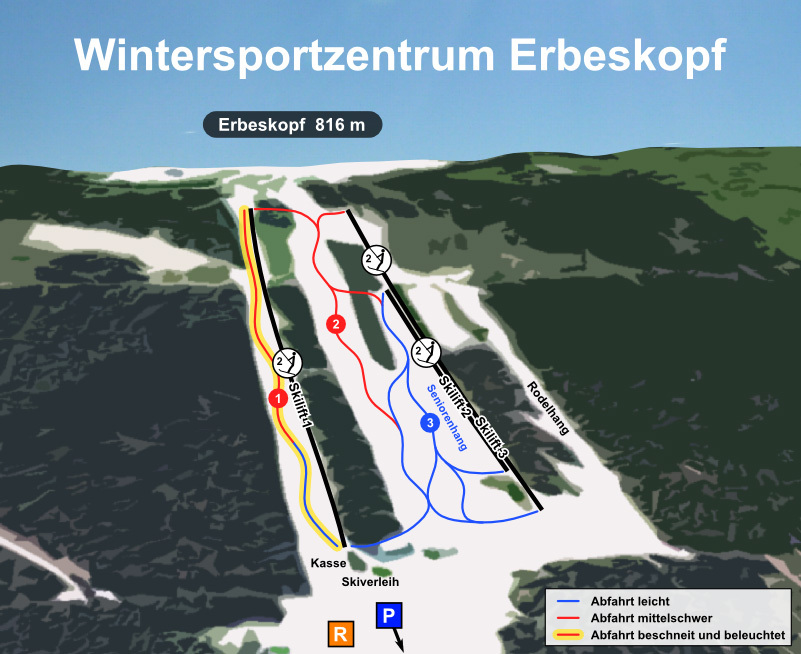 Thalfang/Erbeskopf Piste Map / Trail Map