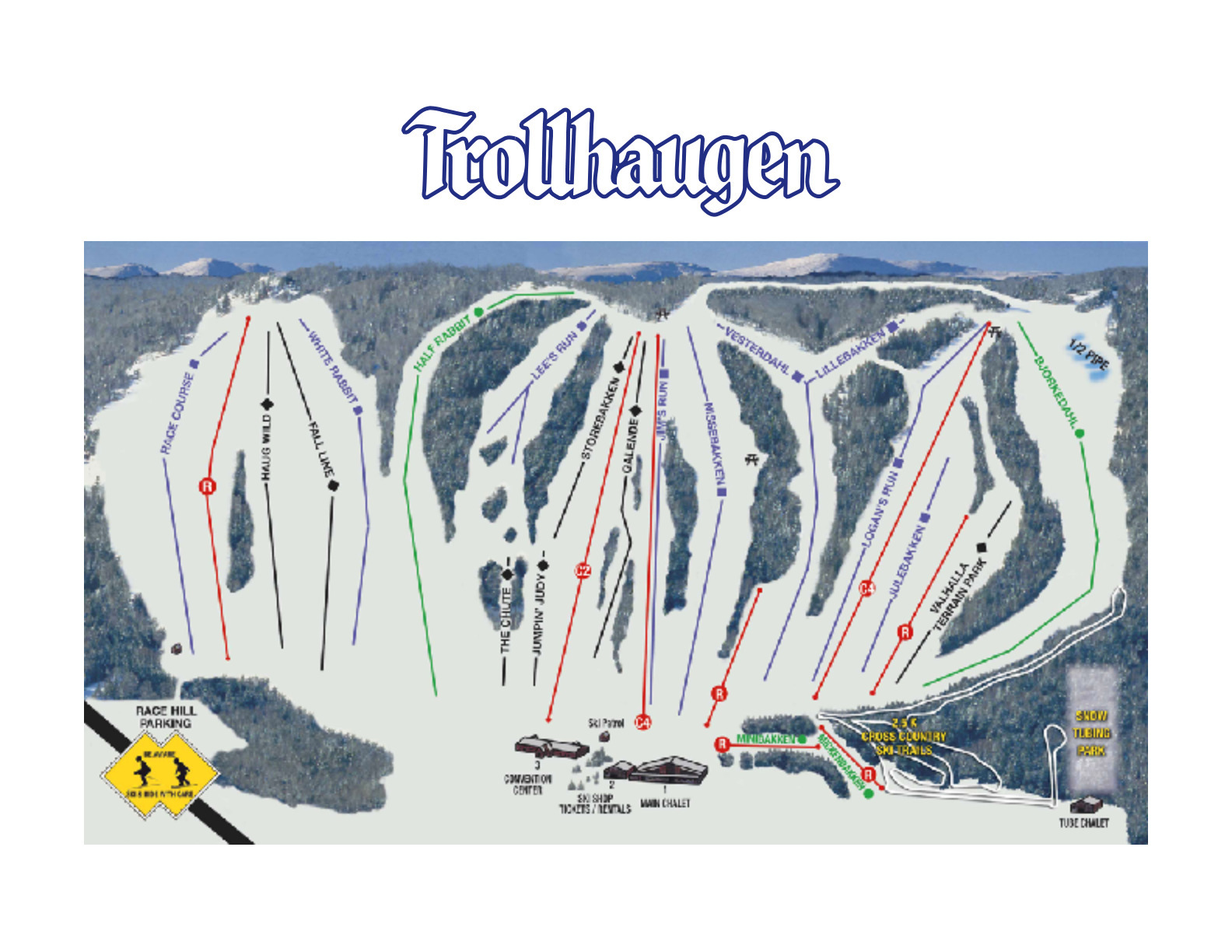 Trollhaugen Ski Resort Guide Lagenkarte Trollhaugen Ski Urlaub