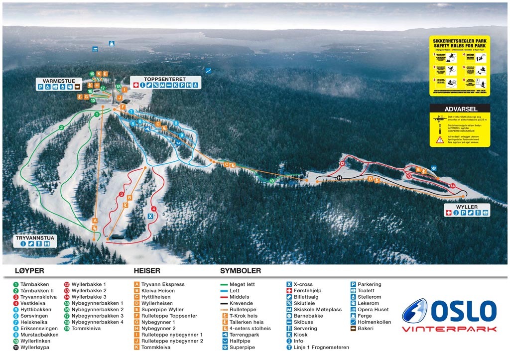 Click Image For Full Sized Version Of The Tryvann Pistemap Click Image For Full Sized Version Of The Tryvann Pistemap