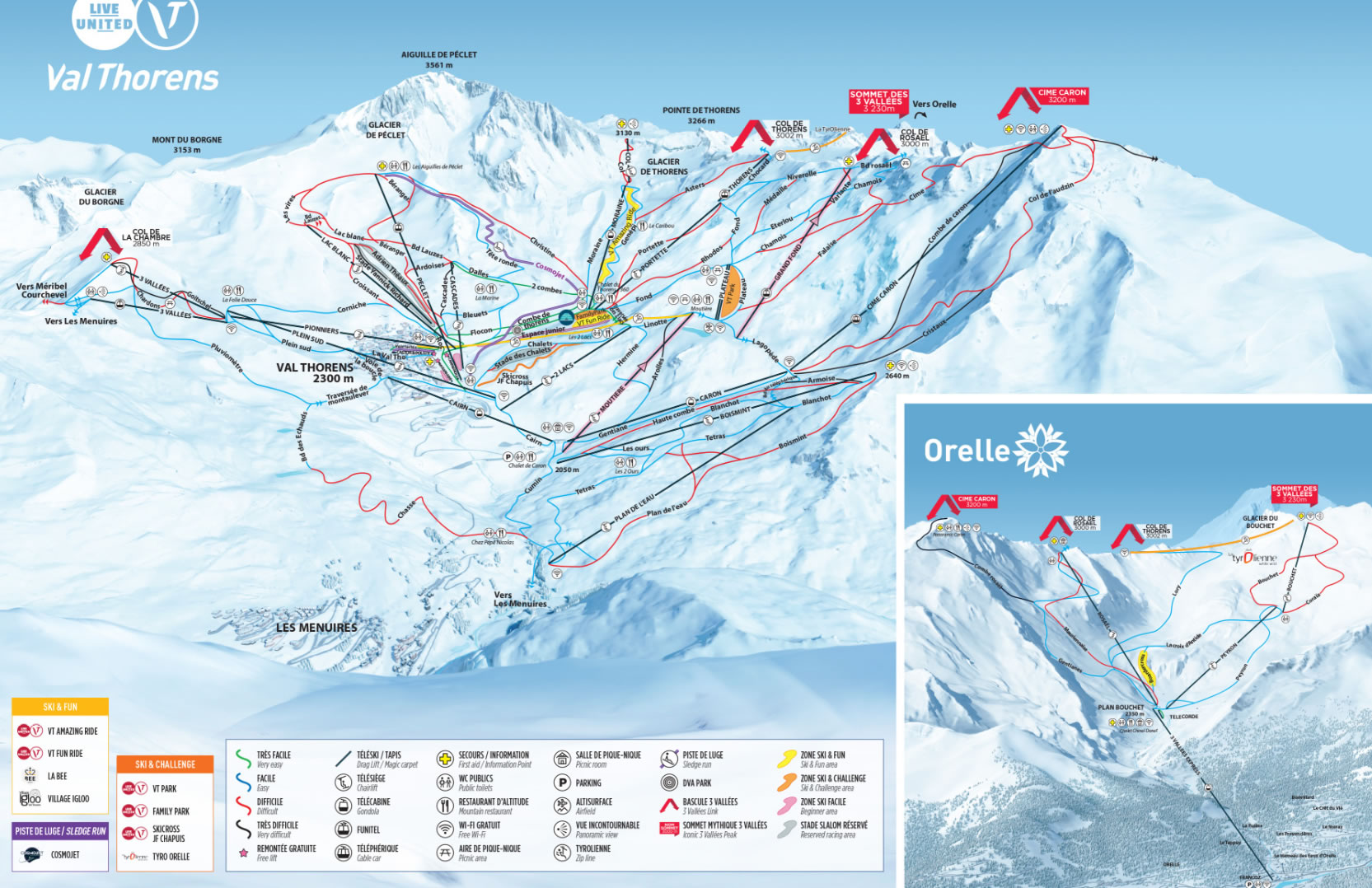 val thorens ski map Val Thorens Piste Map Trail Map val thorens ski map