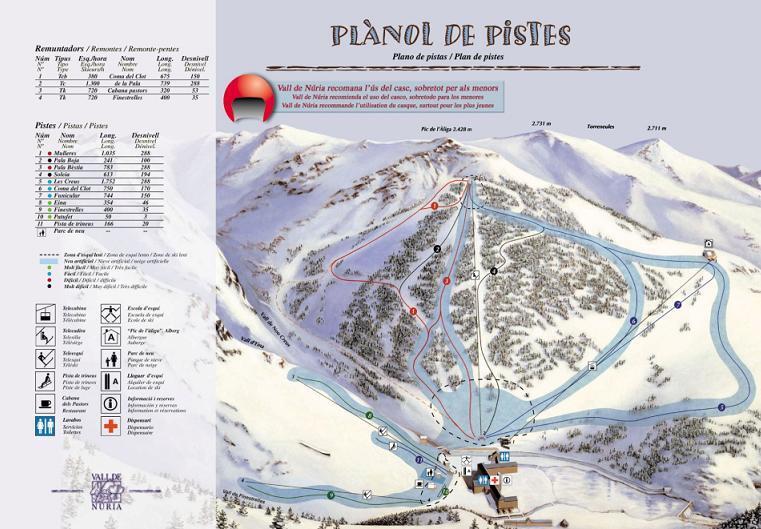 Vall de Núria Piste / Trail Map