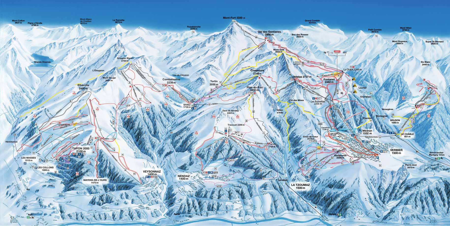 Verbier Piste / Trail Map