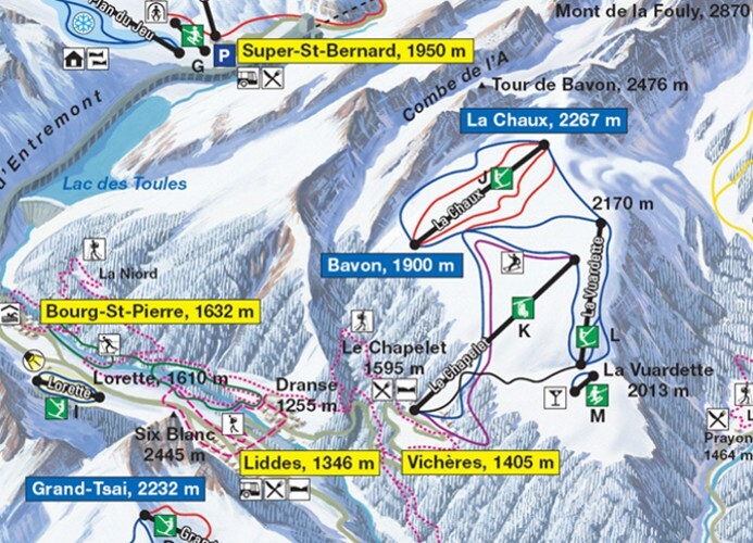 Vichères-Liddes Piste / Trail Map