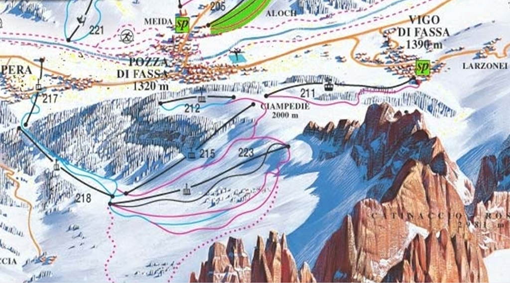 Vigo di Fassa Piste / Trail Map