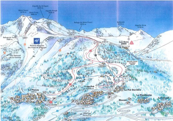 Villaroger Piste / Trail Map