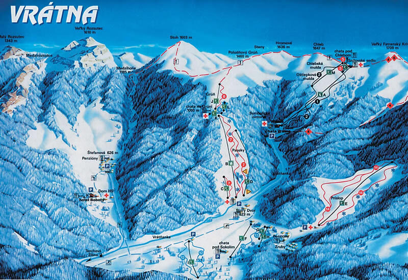 Vratna Dolina Piste / Trail Map