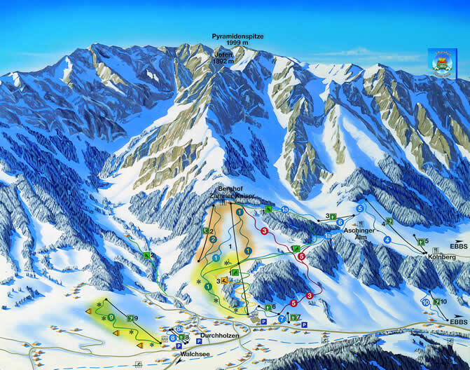 Walchsee/Zahmer Kaiser Piste / Trail Map