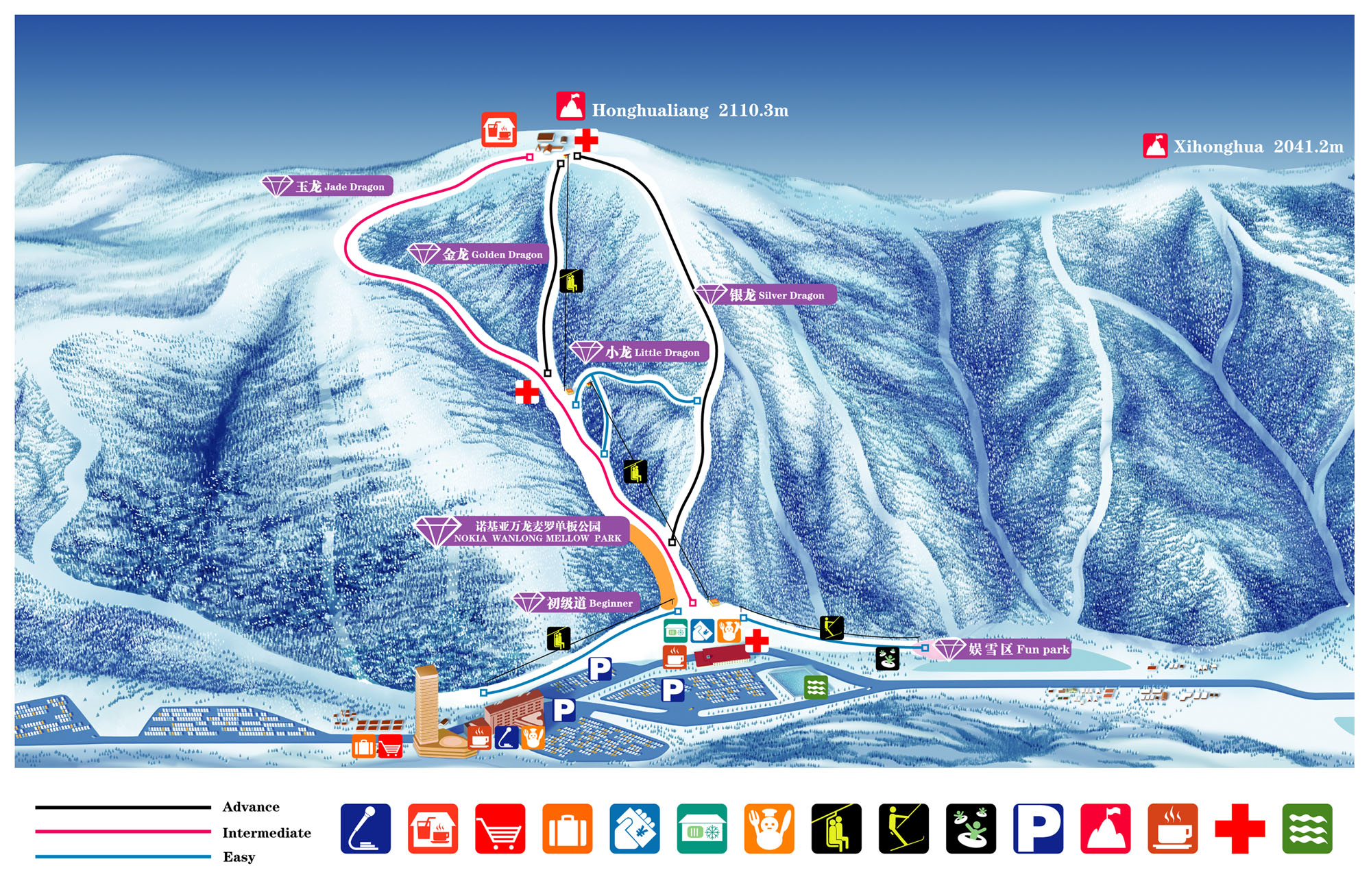 Wanlong Piste / Trail Map