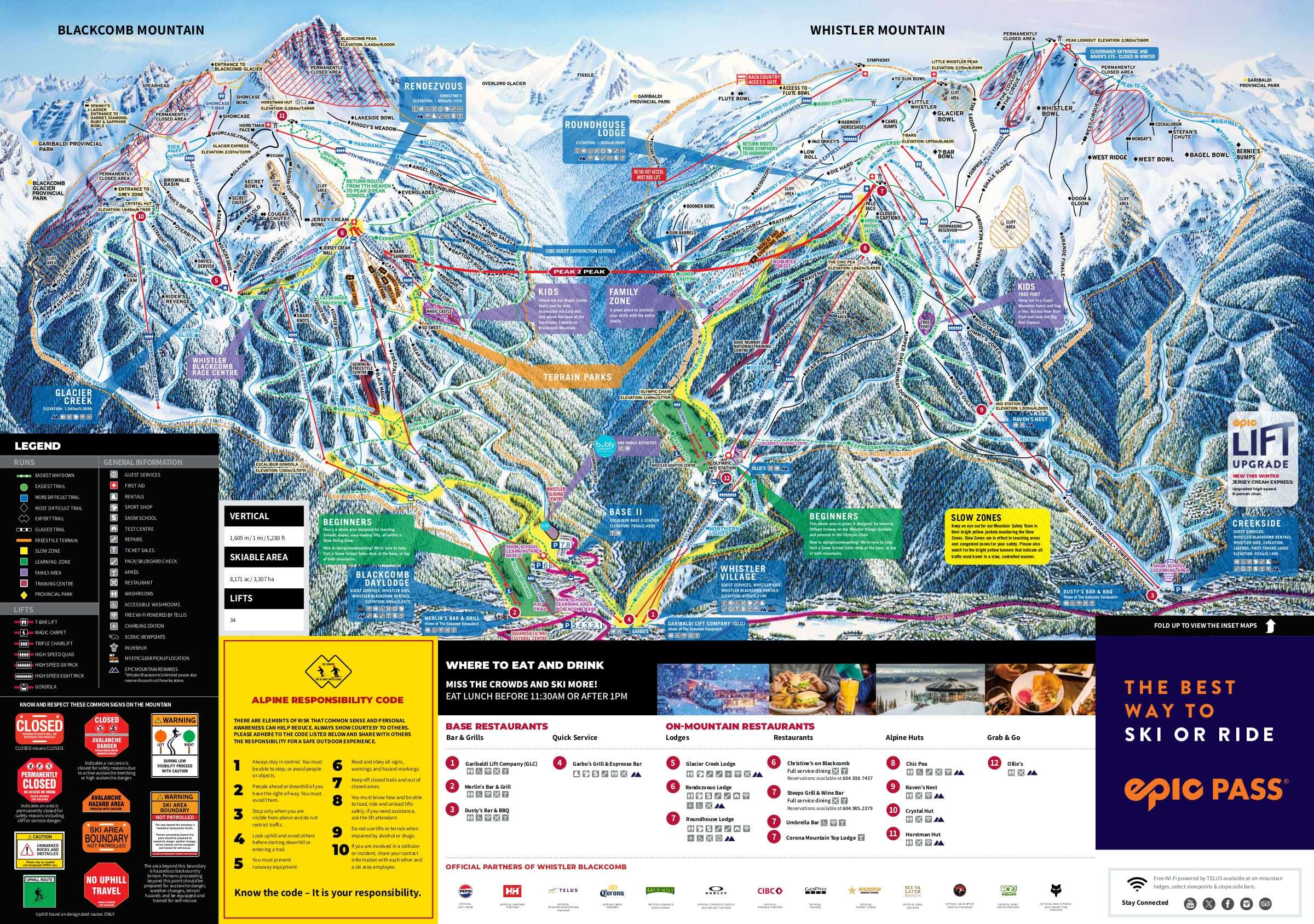 Whistler Blackcomb Piste Map Trail Map