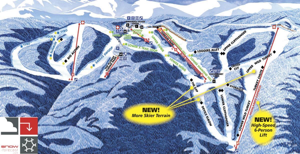 Wintergreen Resort Piste Map / Trail Map