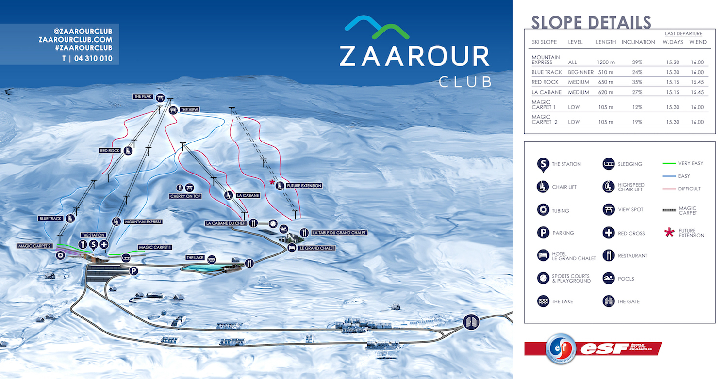 Zaarour Club Piste / Trail Map