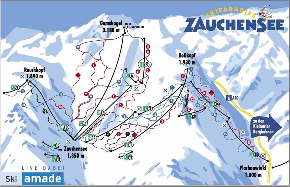 Zauchensee Piste / Trail Map