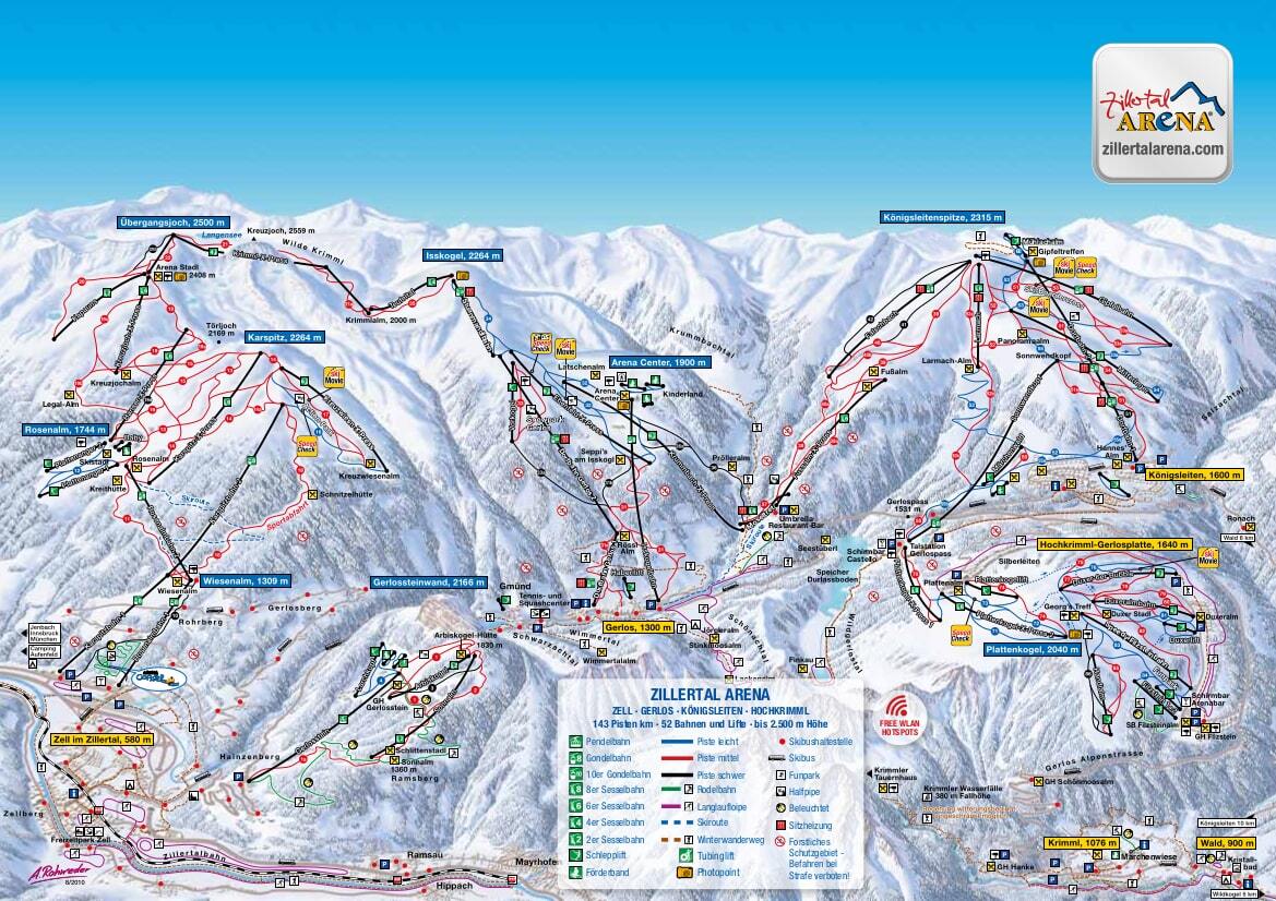 Zell am Ziller Piste / Trail Map