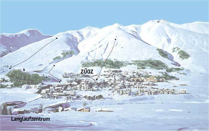 Zuoz/Engadin Piste / Trail Map