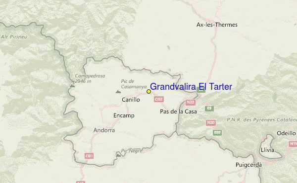 Grandvalira El Tarter Carte de localisation