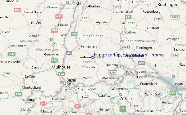 Hinterzarten/Skizentrum Thoma Ski Resort Guide, Location Map