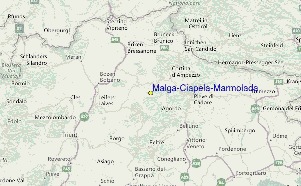 Malga-Ciapela/Marmolada Ski Resort Guide, Location Map & Malga-Ciapela