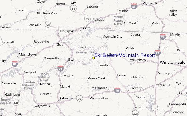Map Of Ski Resorts In North Carolina