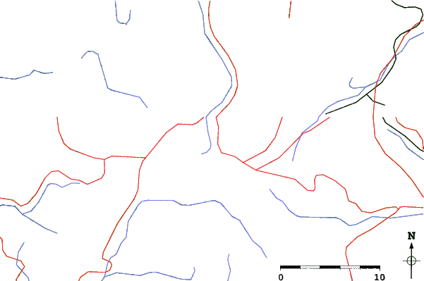 Roads and rivers close to Akita Hachimantai