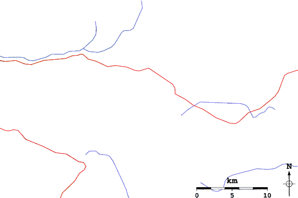 Roads and rivers close to Antillanca