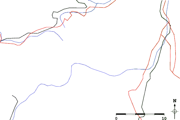 Roads and rivers close to Arabichl/Kirchberg am Wechse