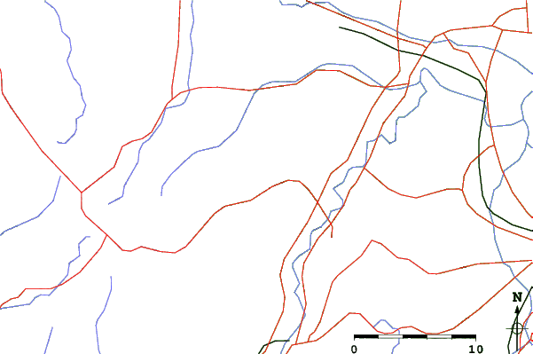 Roads and rivers close to Asahi Shizen kan