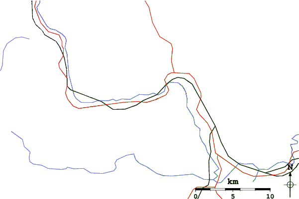 Roads and rivers close to Attitash Bear Peak