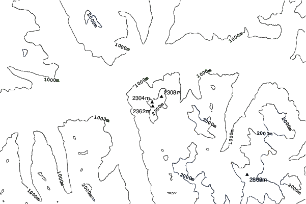 Bella Coola Heli Sports-Big Mountain neighbourhood contours
