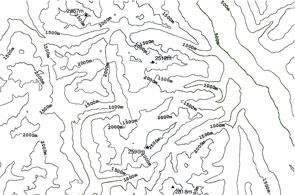 Blanket Glacier Chalet neighbourhood contours