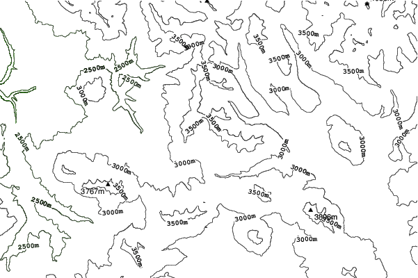 Irwin Snowcat Skiing neighbourhood contours