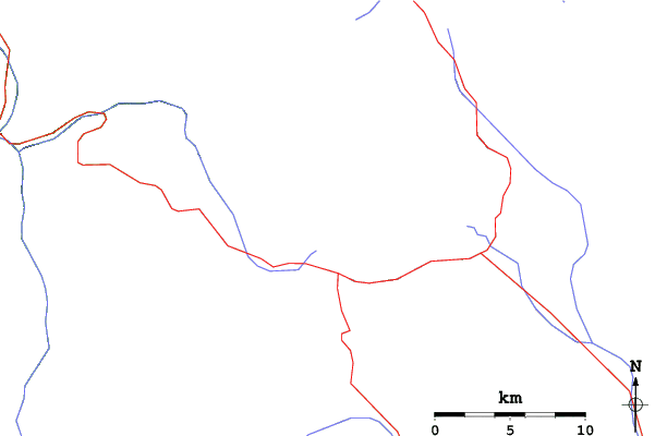 Roads and rivers close to Irwin Snowcat Skiing