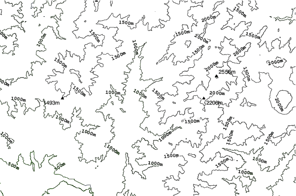 Ca et la Ski Resort Oze neighbourhood contours
