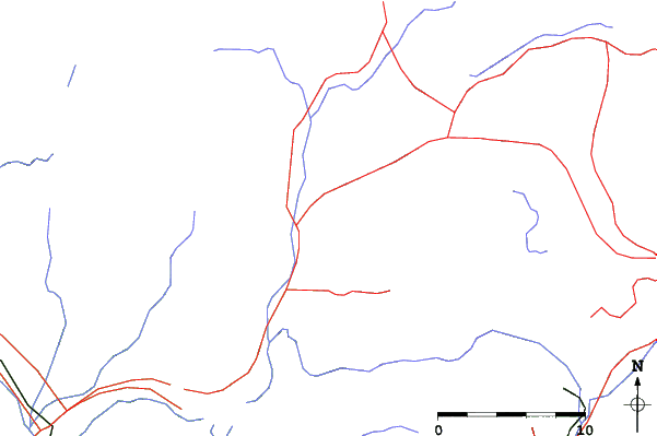 Roads and rivers close to Ca et la Ski Resort Oze