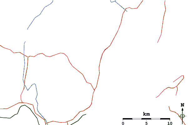 Roads and rivers close to Camden Snow Bowl