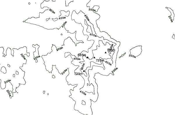 Coumfea West (Comeragh Mts) neighbourhood contours