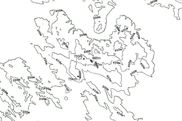 Dobogókő Sícentrum neighbourhood contours