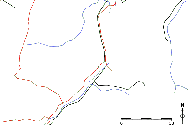Roads and rivers close to Ebensee am Traunsee