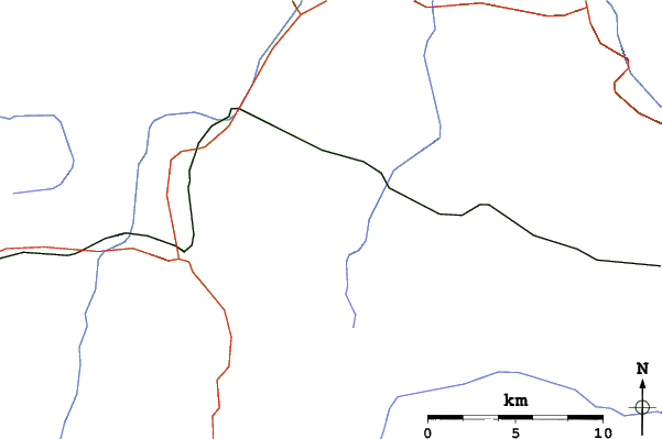Roads and rivers close to Fieberbrunn