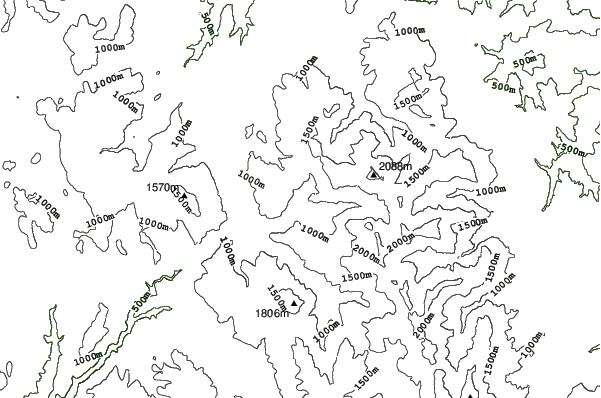 Ussita Frontignano neighbourhood contours