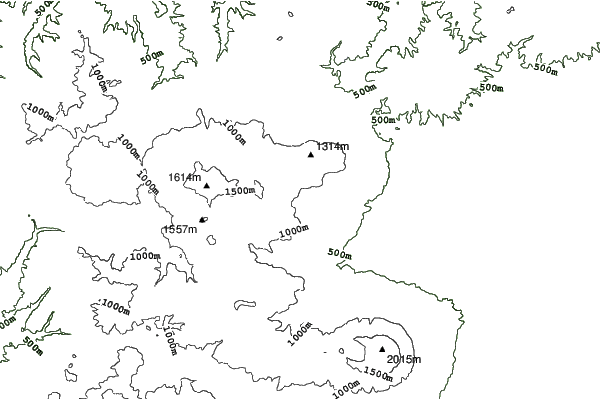 Hachimantai neighbourhood contours