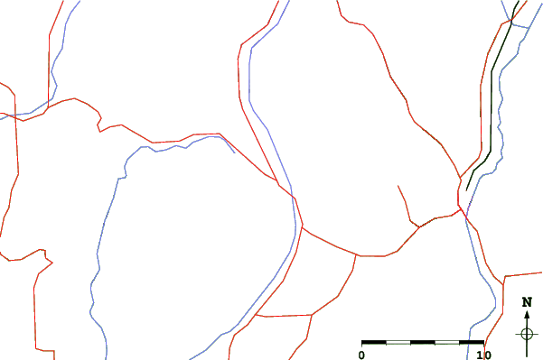 Roads and rivers close to Hesperus