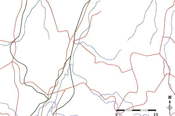 Roads and rivers close to Kitashinshu Makinoiri Snow Park