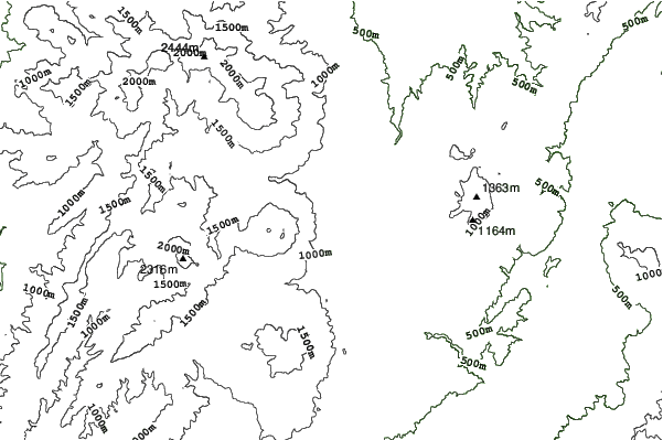 Kurohime Kogen neighbourhood contours