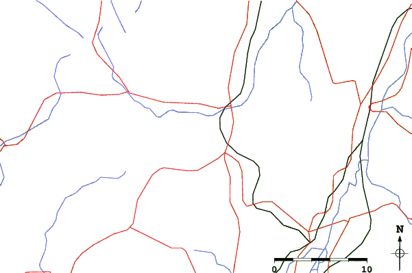 Roads and rivers close to Kurohime Kogen