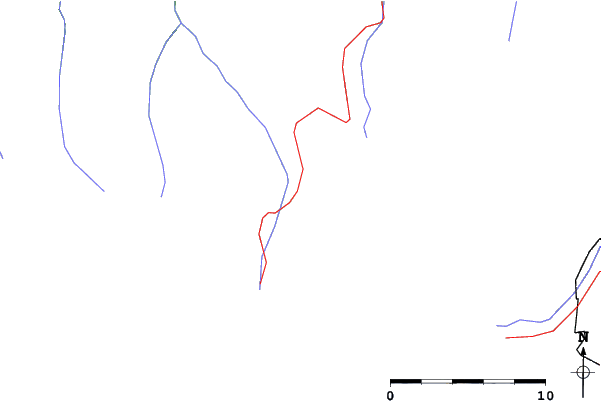Roads and rivers close to La Forclaz (Evolène)