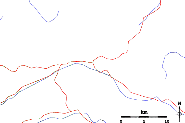 Roads and rivers close to Лаура