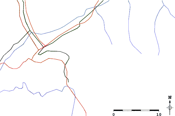 Roads and rivers close to Le Chable