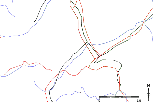 Roads and rivers close to Les Marécottes - Salvan