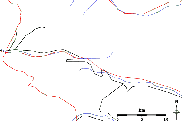 Roads and rivers close to Lookout Pass