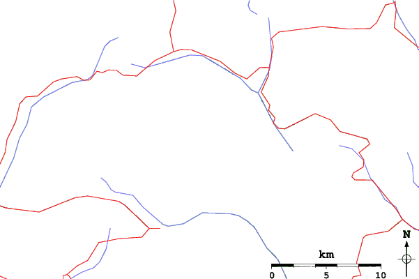 Roads and rivers close to Malga-Ciapela/Marmolada